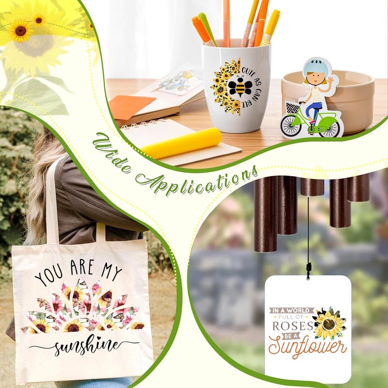 HTVSTD Sunflower Sublimation Transfer Ink Paper - 10 Sheets 12"x10" Yellow Sublimation Transfer Paper for Tumblers T-Shirts Mugs DIY Sublimation Transfer Sheets Compatible with Cricut/Silhouette - Image 5
